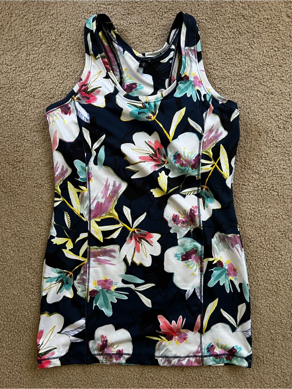 Karen Kane Navy Floral Racerback Tank